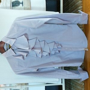 Ruffle front tailored shirt